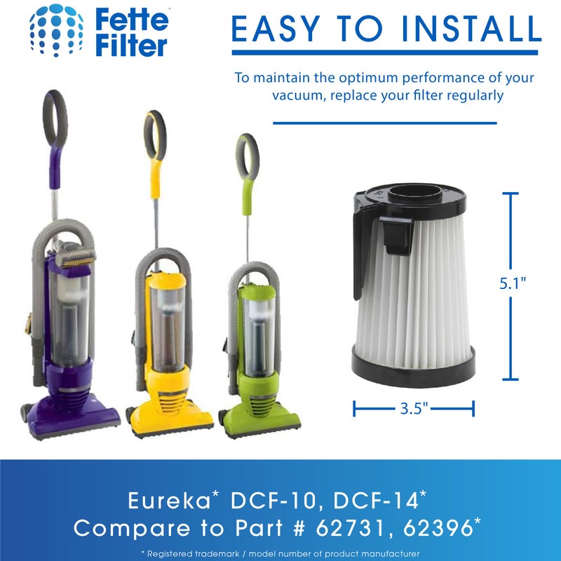 Fette Filter - Dust Cup Filter Compatible with Eureka DCF-10, DCF-14. Compare to Part # 62731, 62396. Pack of 3 - Image 4